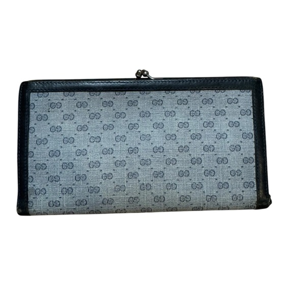 GUCCI Vintage Micro GG Blue Monogram Wallet - Picture 2 of 9